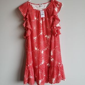 J.Crew Sunburst midi flutter dres